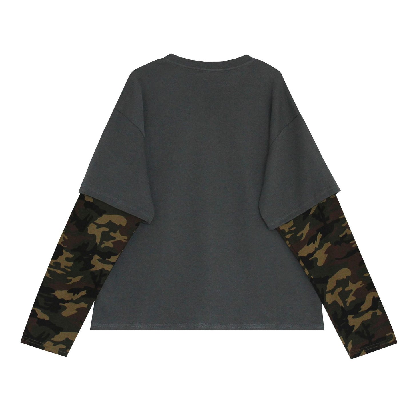 Oversize Graphic Fake Layered Long Sleeve T-Shirt WN13136