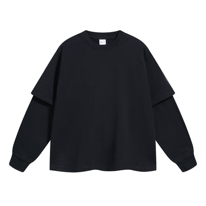 Fake Layered Round Neck Long Sleeve T-Shirt WN7798