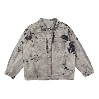 Washed Tie-Dye Damage Denim Jacket WN24411