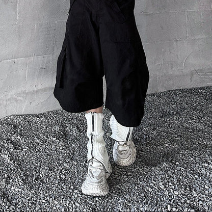 Zipper Ribbed Socks WN25081