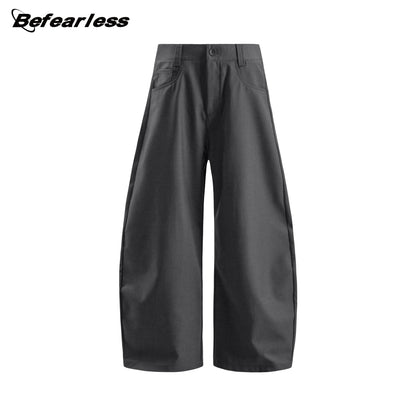 Draped Curved-Leg Wide Leg Trousers WN26325