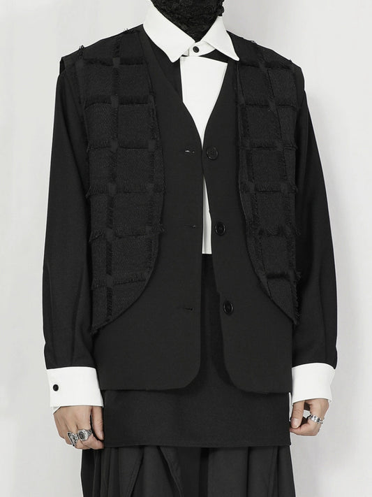 Fake Layered Design Vest Jacket WN20173