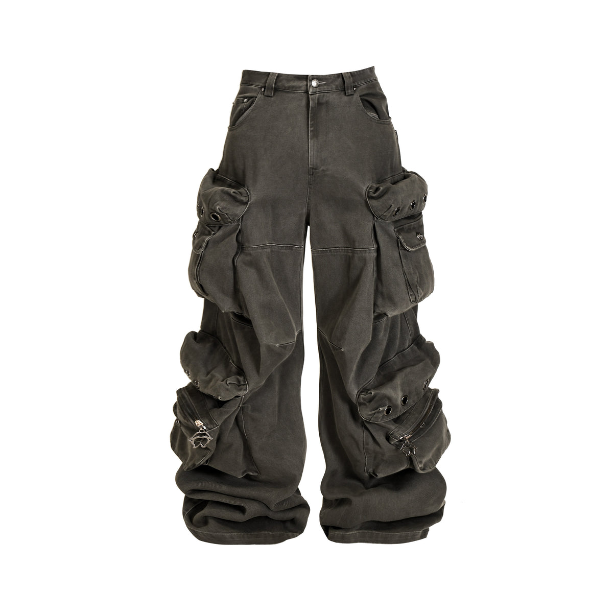 Wide Leg Multi Pocket Zip Cargo Pants WN26608