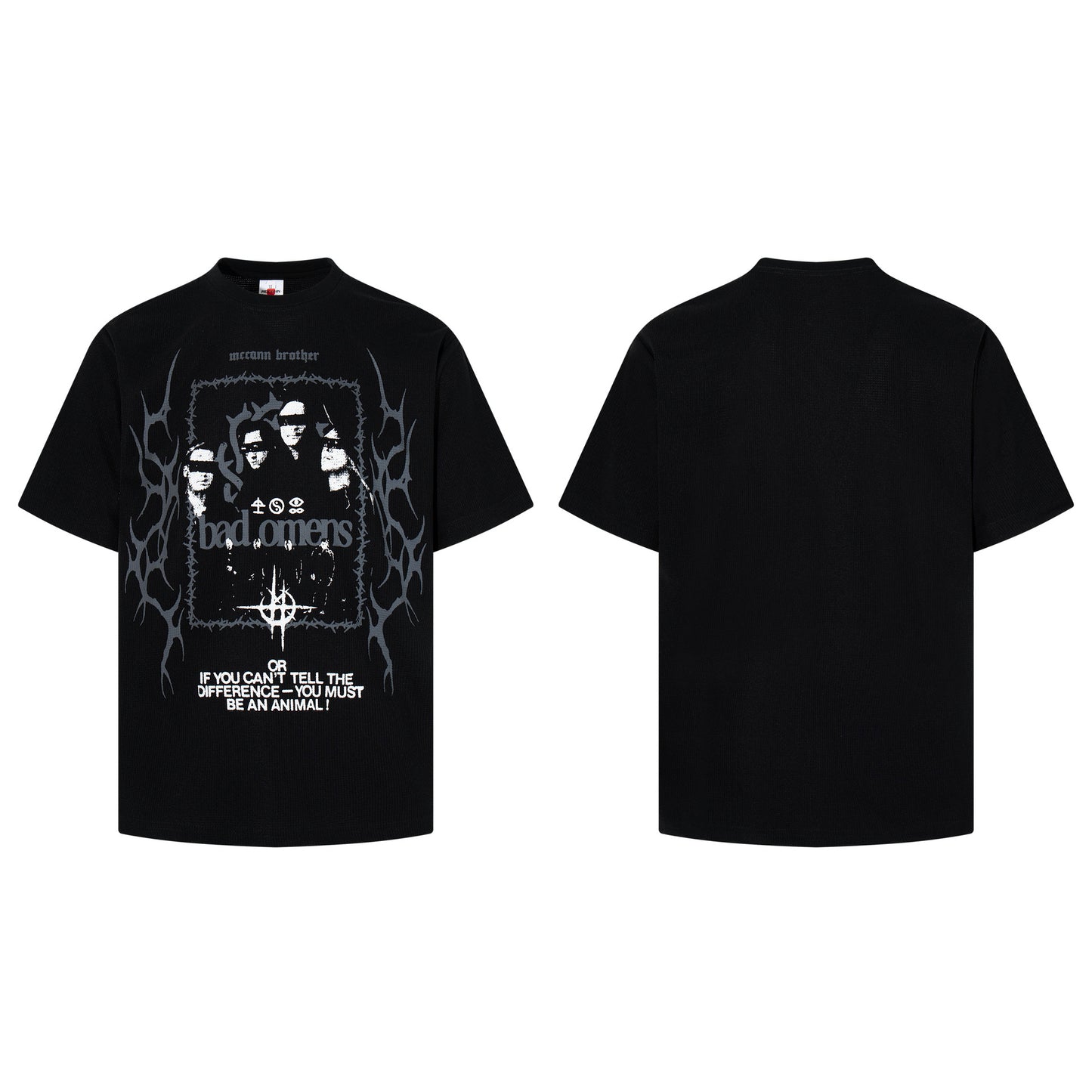 Waffle Gothic Portrait Print Short Sleeve T-Shirt WN25516