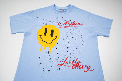 Smile Print Oversize Short Sleeve T-Shirt WN26062
