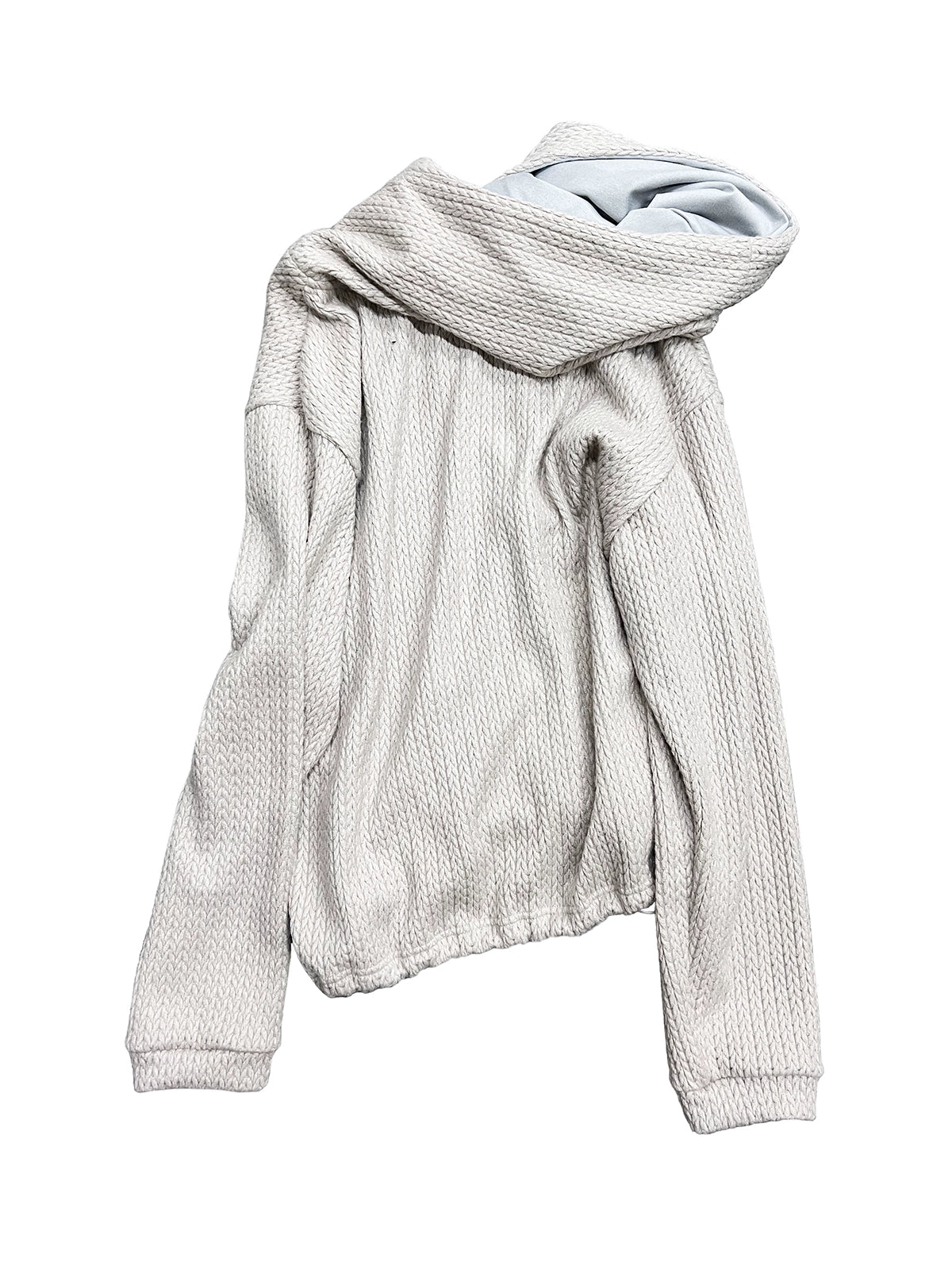 Jacquard Appliqué Hooded Knit Sweater WN19021