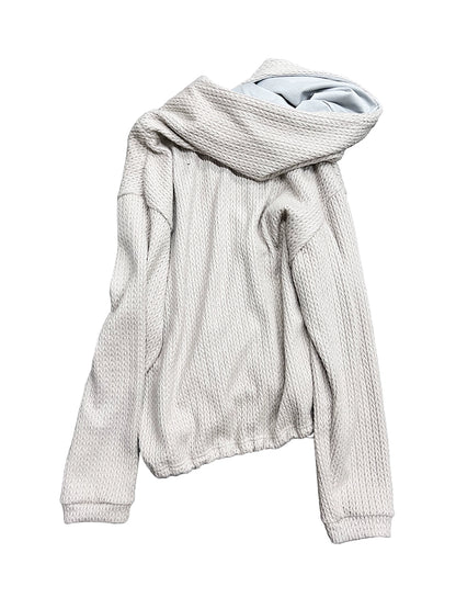 Jacquard Appliqué Hooded Knit Sweater WN19021