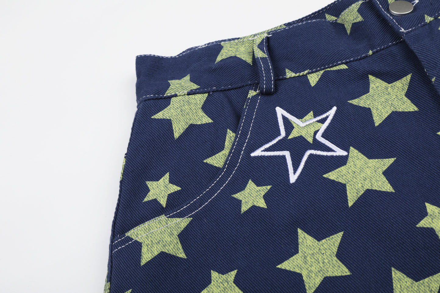 Star Print Denim Half Jeans WN25801