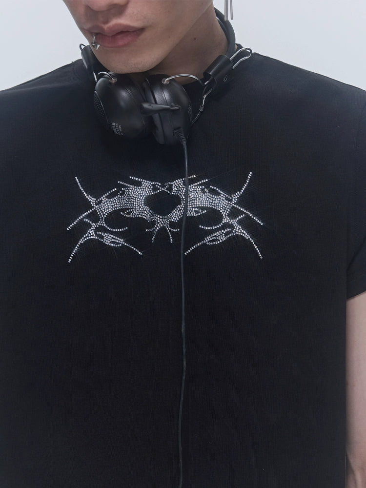 Rhinestone Design Short Sleeve T-Shirt WN18044