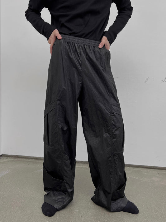 Wide-Leg Straight Cargo Sporty Pants WN10797