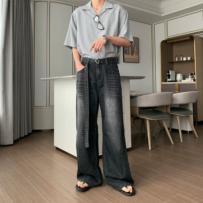 Cooling Straight Wide Leg Denim Jeans WN20461