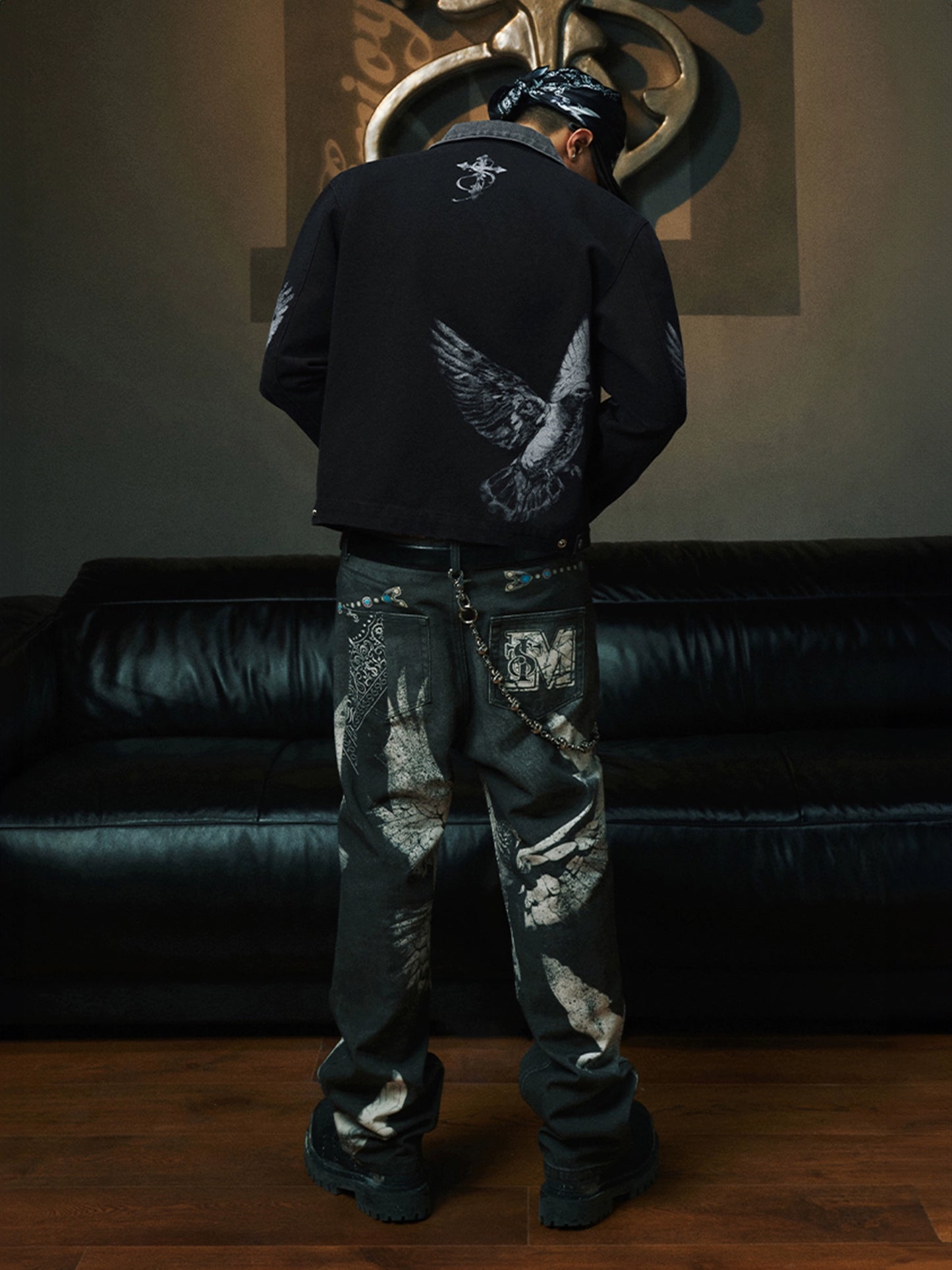 3D Print Peace Dove Denim Jeans WN12013