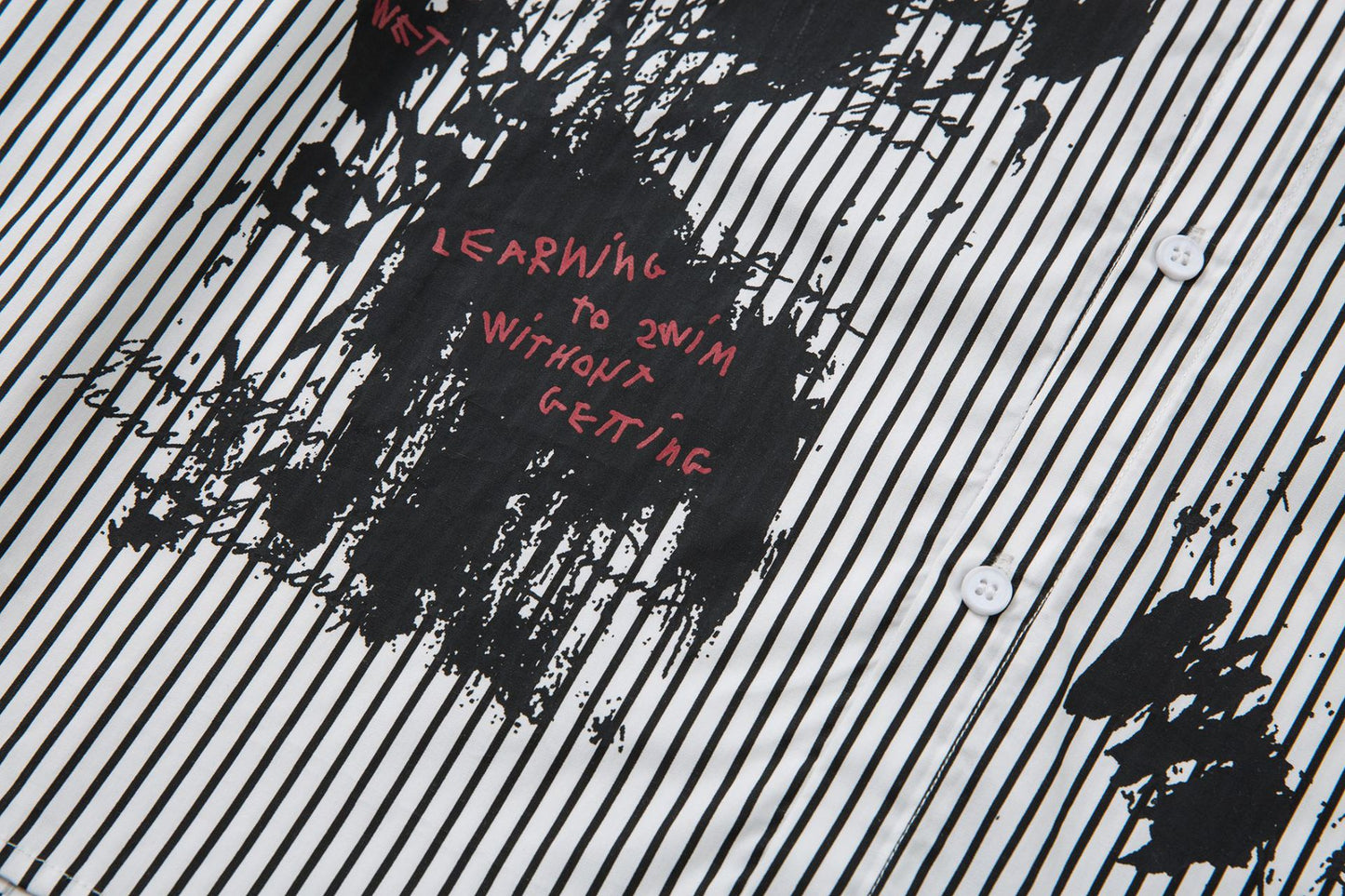 Fake Layered Stripe Graphic Print Long Sleeve Shirt WN25674