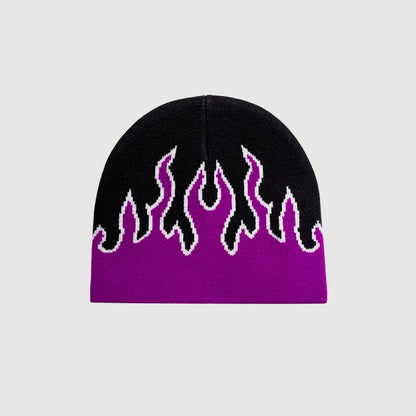 Bicolor Flame Knit Hat WN21111