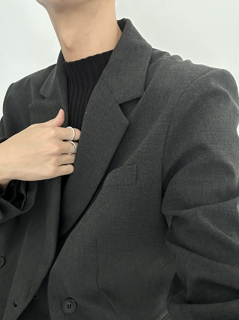 Easy-Care Double-Breasted Buttons Tailored Jacket WN21464