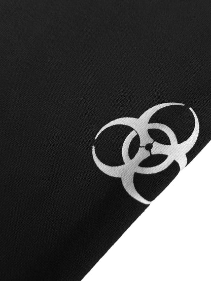 Biohazard Script Print Pullover Hoodie WN27067