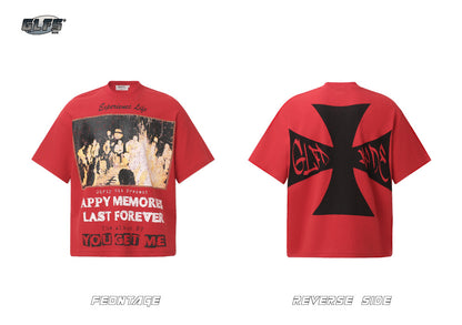 Cross Portrait Print Short Sleeve T-Shirt WN26597