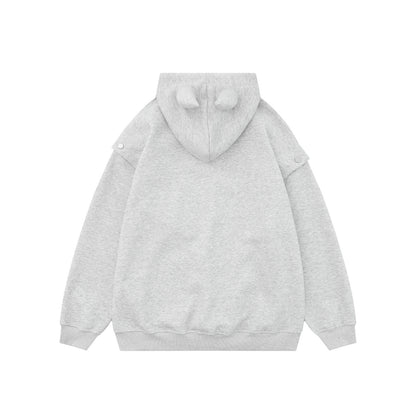 Detachable Sleeve Oversize Pullover Hoodie WN11113