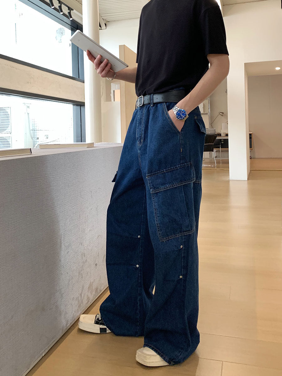 Wide Leg Cargo Denim Jeans WN24931