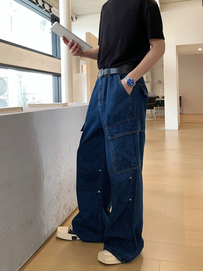 Wide Leg Cargo Denim Jeans WN24931