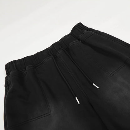 Washed Damage Drawstring Wide Leg Sweatpants WN25446