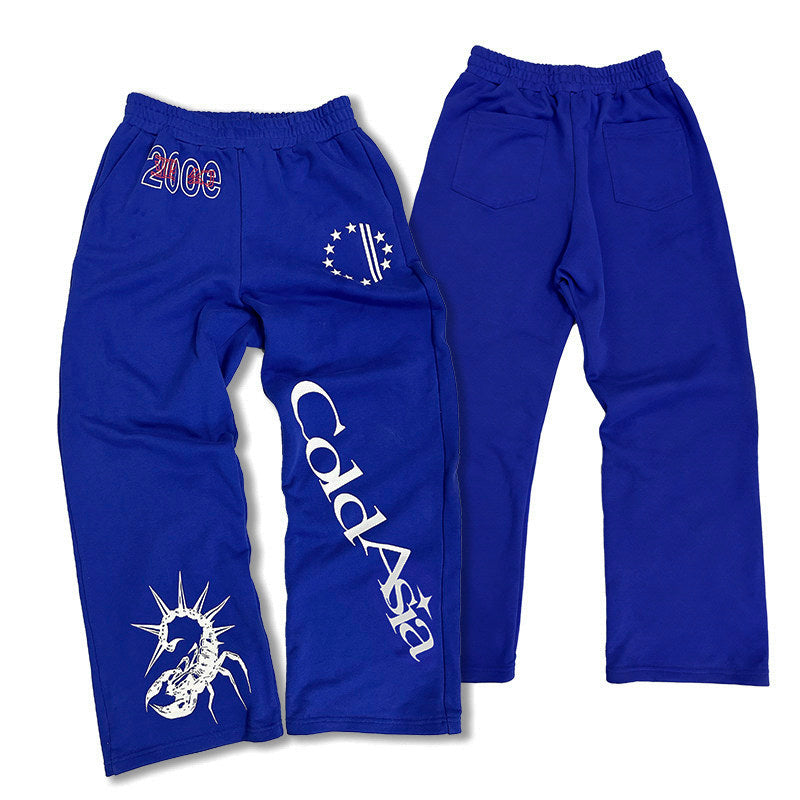 Wide Leg Graphic Print Sweat Pants WN27167