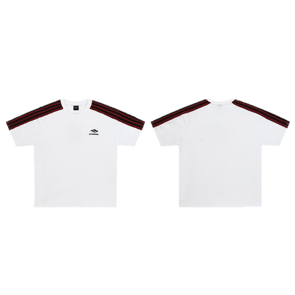 Sporty Tape Embroidery Short Sleeve T-Shirt WN26501
