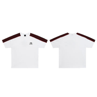Sporty Tape Embroidery Short Sleeve T-Shirt WN26501