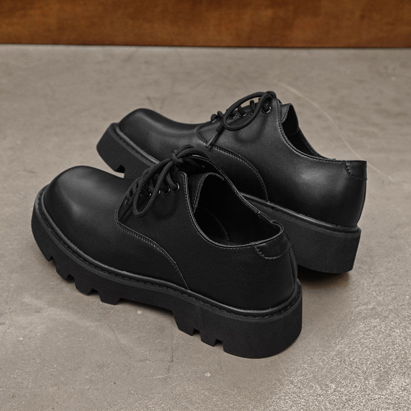 Lace Up Thick Sole PU Leather Shoes WN24570
