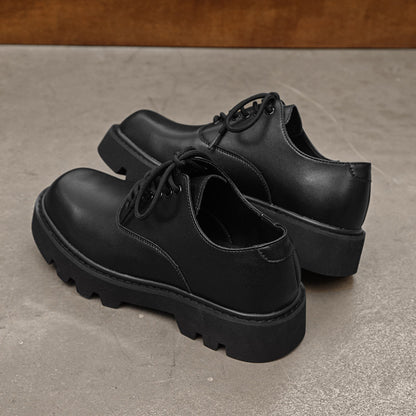 Lace Up Thick Sole PU Leather Shoes WN24570