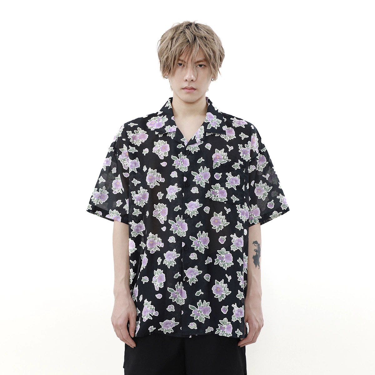 All-over Floral Pattern Short Sleeve Shirt WN7524