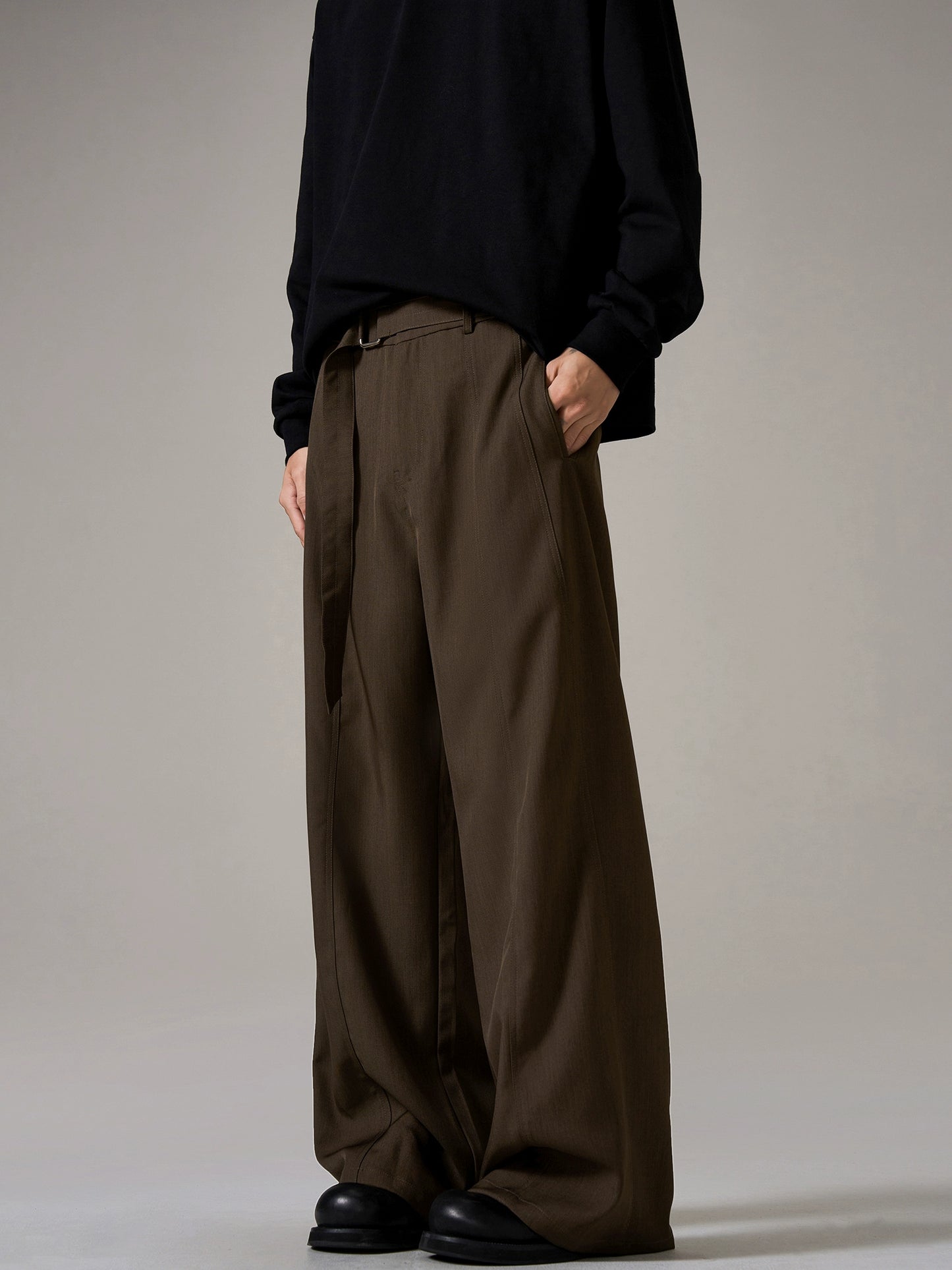 Belted Wide-leg Trousers WN8993