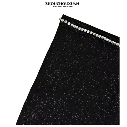 Rhinestone Crystal Detail Short Pants WN20695