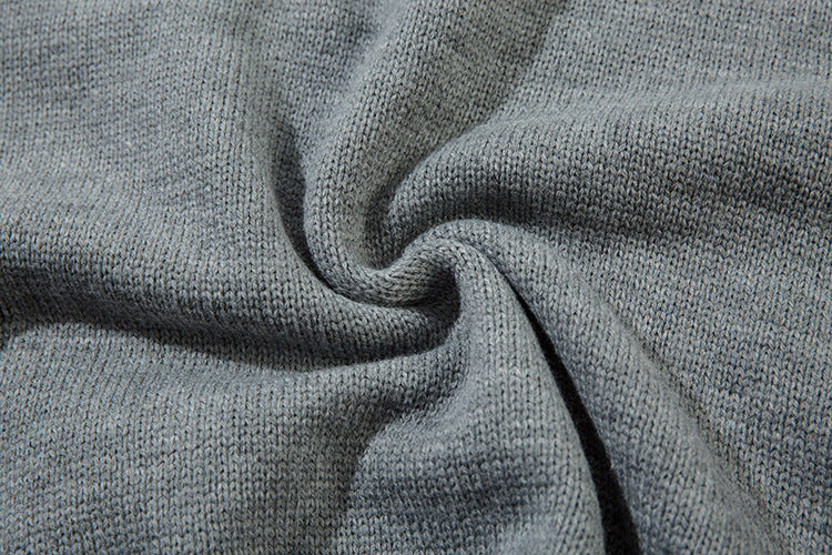 Oversize Frayed Hem Damage Knit Sweater WN11450