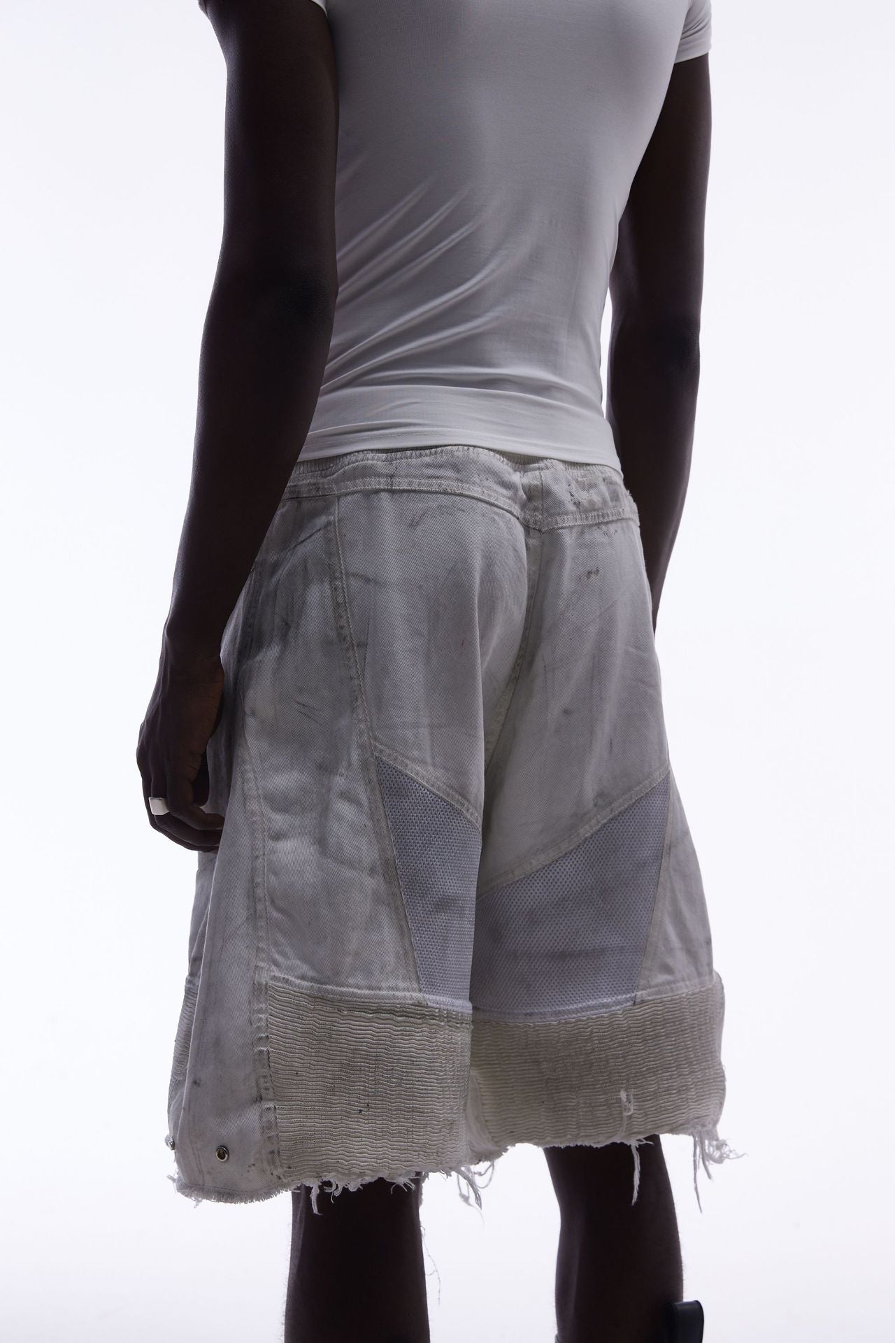 Damage Baggy Half Denim Jeans WN25584