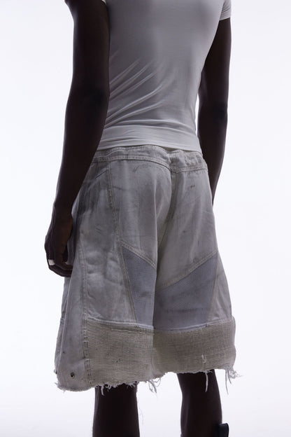 Damage Baggy Half Denim Jeans WN25584
