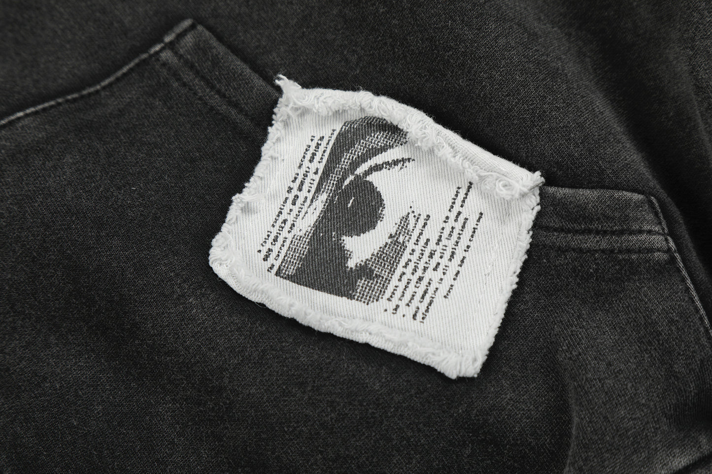 Washed Patch Logo Print Zipper Hoodie WN25763