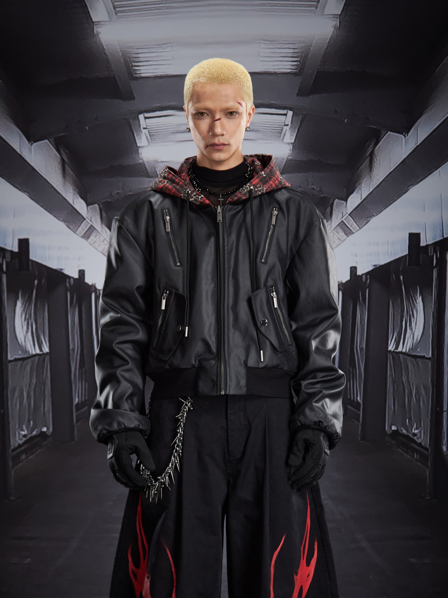 Reversible Hooded Zipper Short Jacket WN22798