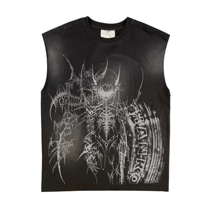 Graphic Art Design Oversiz Tank Top WN16853