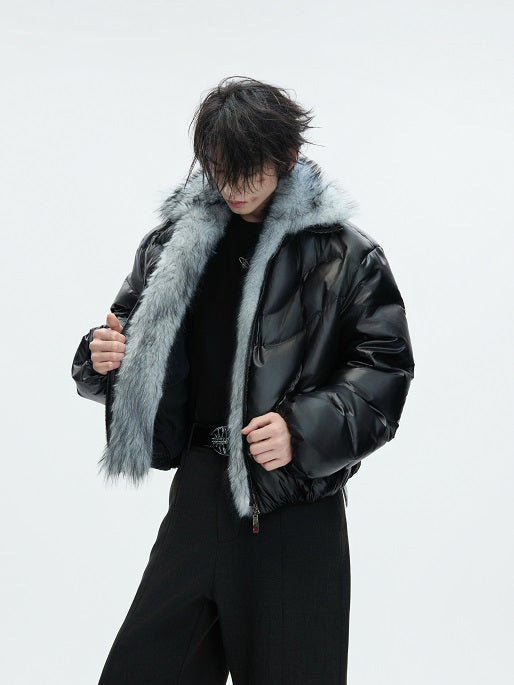 Fake Fur Collar Heavyweight White Duck Down Jacket WN22615