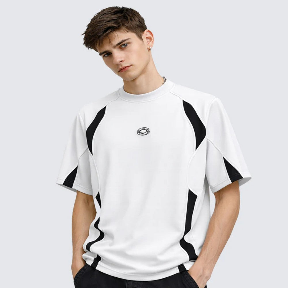 Contrast Panel Raglan Short Sleeve T-Shirt WN28077