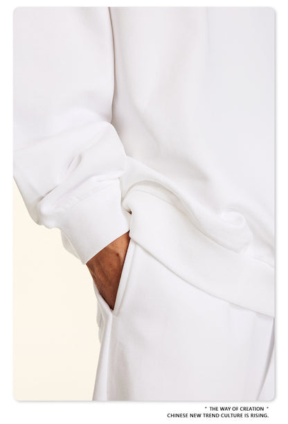 Oversize Heavyweight Basic Round Neck Sweatshirt WN9929