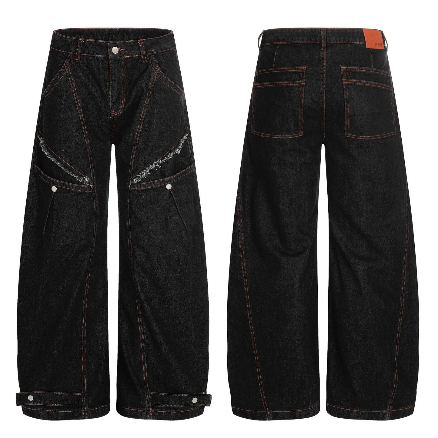 Raw Deconstruction Curved Denim Jeans WN25992