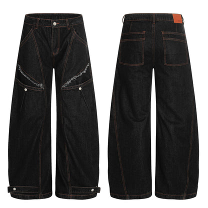 Raw Deconstruction Curved Denim Jeans WN25992