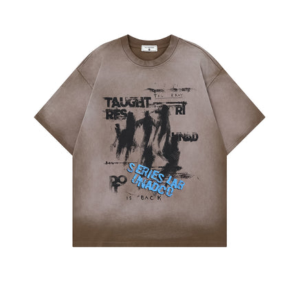 Dark Graffiti Print Short Sleeve T-Shirt WN25467