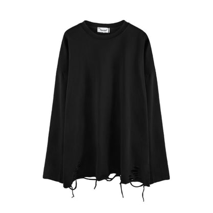 Raw Hem Damage Long Sleeve T-Shirt WN26833