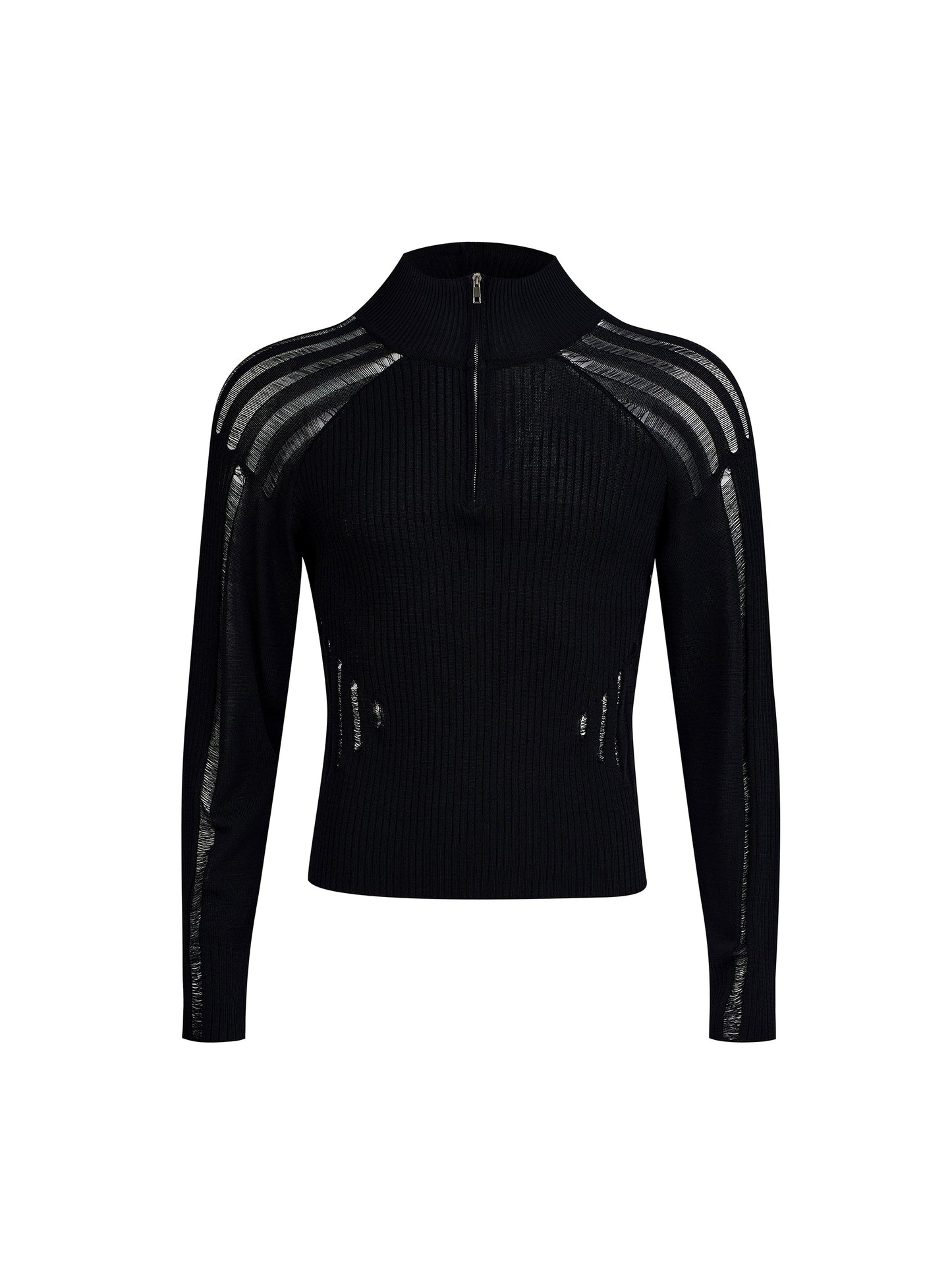 See-Through High-Neck Knit Sweater WN20386