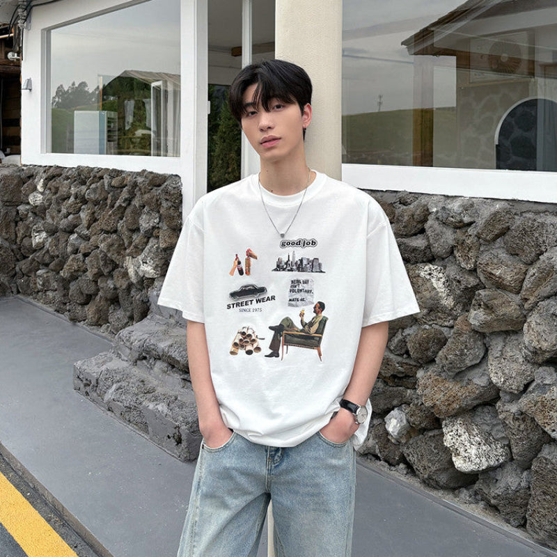 Graphic Print Short Sleeve T-Shirt WN25032