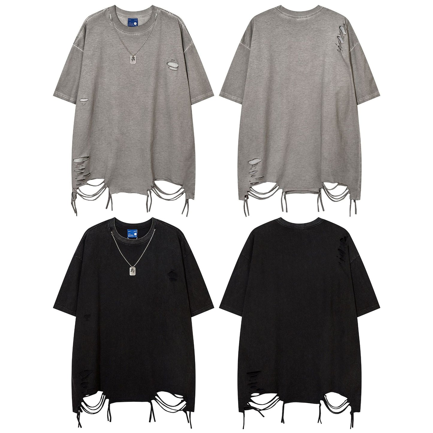 Heavyweight Washed Damage Short Sleeve T-Shirt WN16108