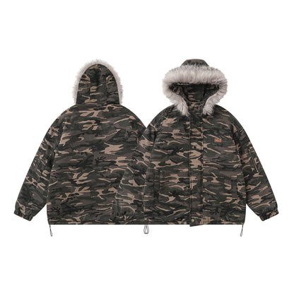 CAMOUFLAGE FURLAR HOODEDED JACKET WN11555